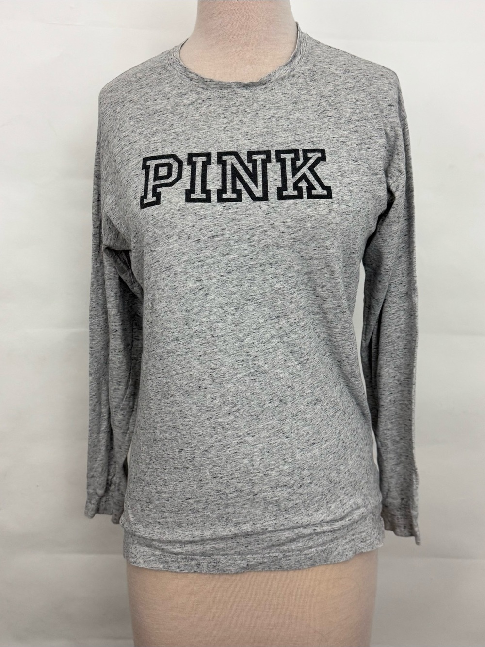 Victoria's Secret PINK Grey Long-Sleeve Crewneck Top XS
